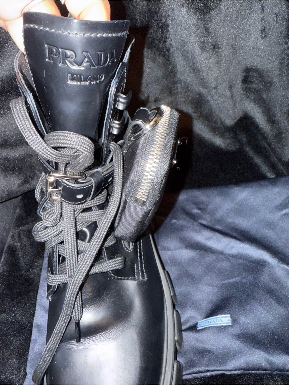 Prada monolith Black Combat Boots sz 37.5 - Picture 9 of 10
